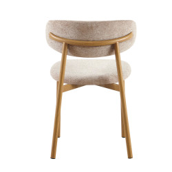 CHAISE SCANDINAVE TISSU ET BOIS COCO noyer et taupe