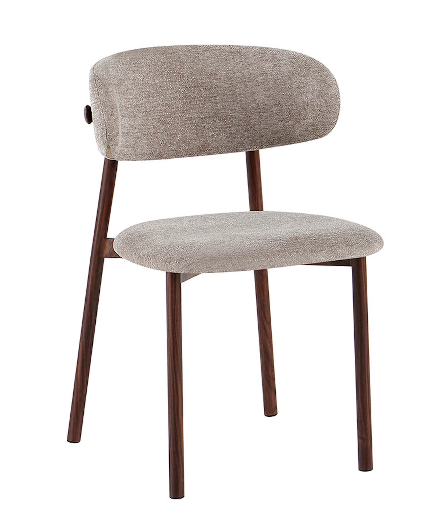 CHAISE SCANDINAVE TISSU ET BOIS COCO noyer et taupe