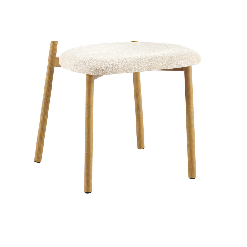 CHAISE SCANDINAVE TISSU ET BOIS COCO noyer et taupe