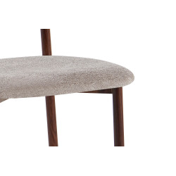 CHAISE SCANDINAVE TISSU ET BOIS COCO noyer et taupe