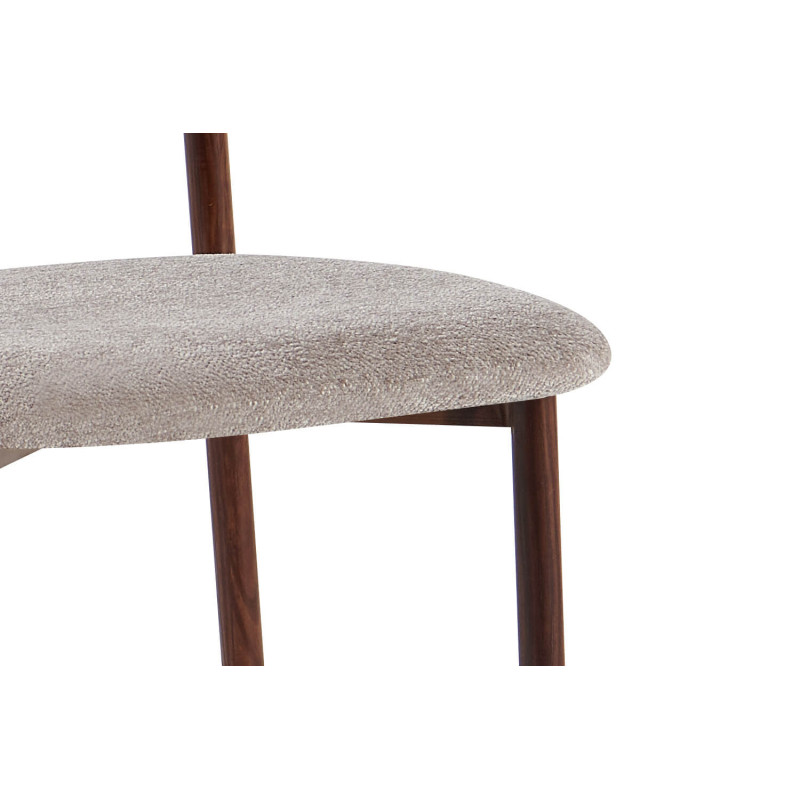 CHAISE SCANDINAVE TISSU ET BOIS COCO noyer et taupe