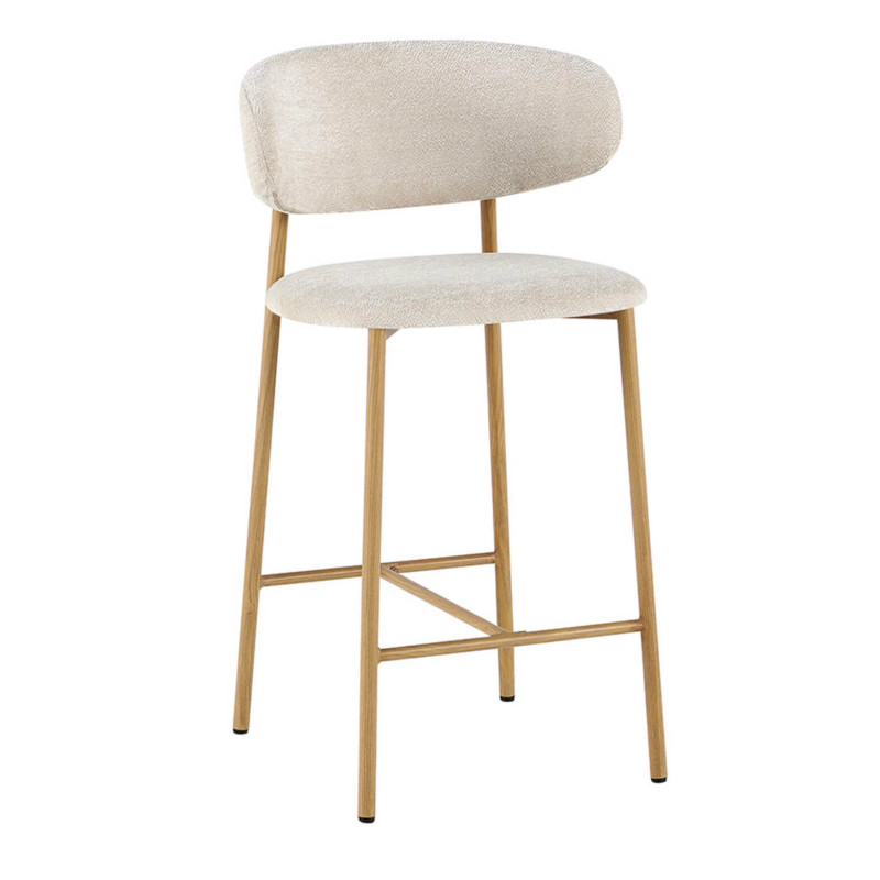 CHAISE D'ÎLOT SCANDINAVE TISSU ET BOIS COCO