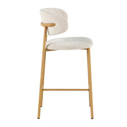 CHAISE D'ÎLOT SCANDINAVE TISSU ET BOIS COCO