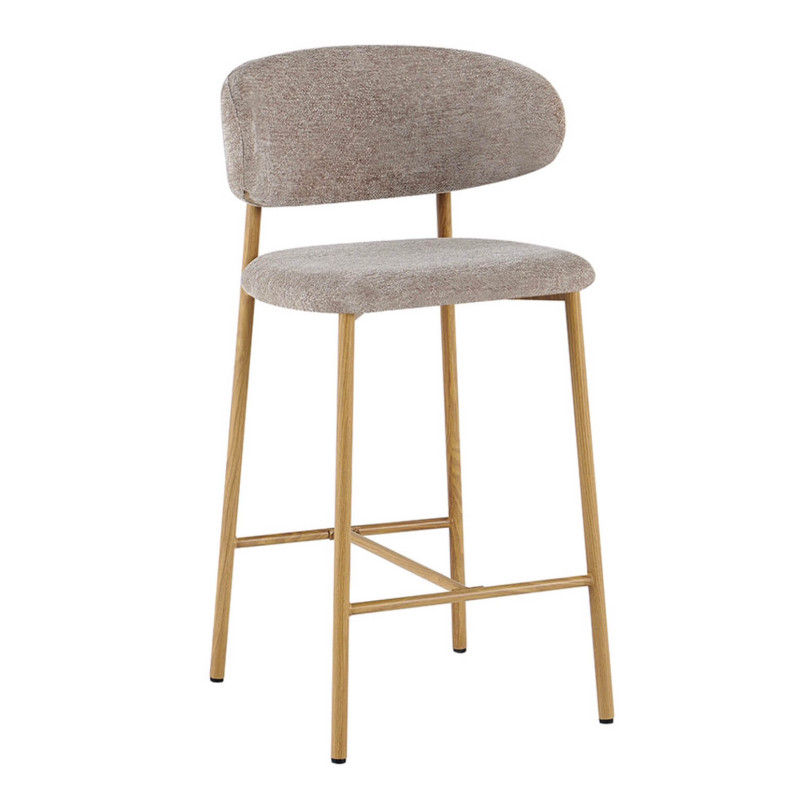 CHAISE D'ÎLOT SCANDINAVE TISSU ET BOIS COCO