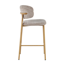 CHAISE D'ÎLOT SCANDINAVE TISSU ET BOIS COCO