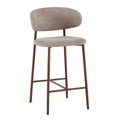 CHAISE D'ÎLOT SCANDINAVE TISSU ET BOIS COCO