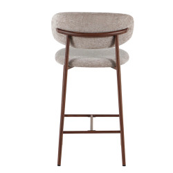 CHAISE D'ÎLOT SCANDINAVE TISSU ET BOIS COCO