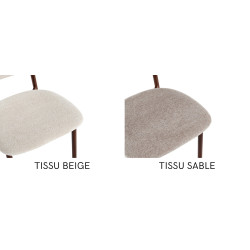 Chaise d'îlot Scandinave Tissu et Bois Coco - Le Chaisier