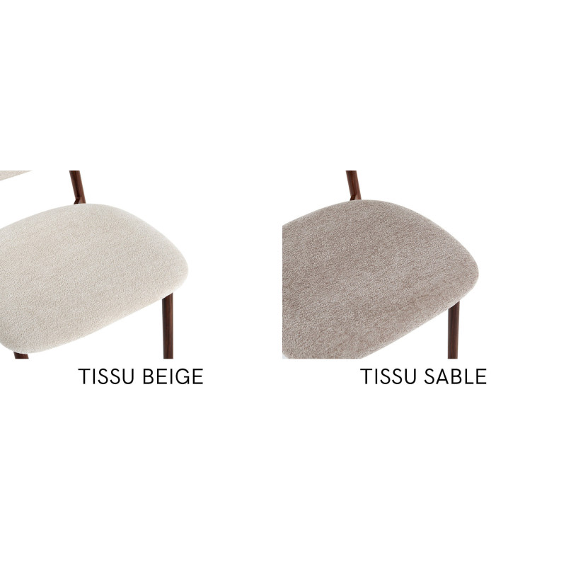 Chaise d'îlot Scandinave Tissu et Bois Coco - Le Chaisier