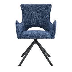 FAUTEUIL DE SALLE À MANGER EN TISSU PIVOTANT BILLY BLEU