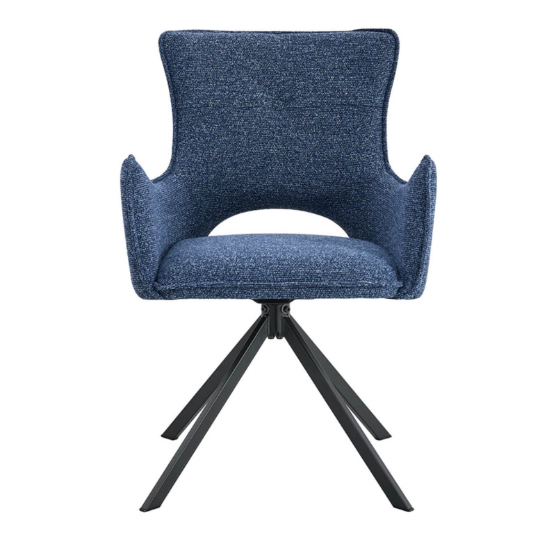 FAUTEUIL DE SALLE À MANGER EN TISSU PIVOTANT BILLY BLEU