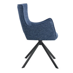 FAUTEUIL DE SALLE À MANGER EN TISSU PIVOTANT BILLY BLEU