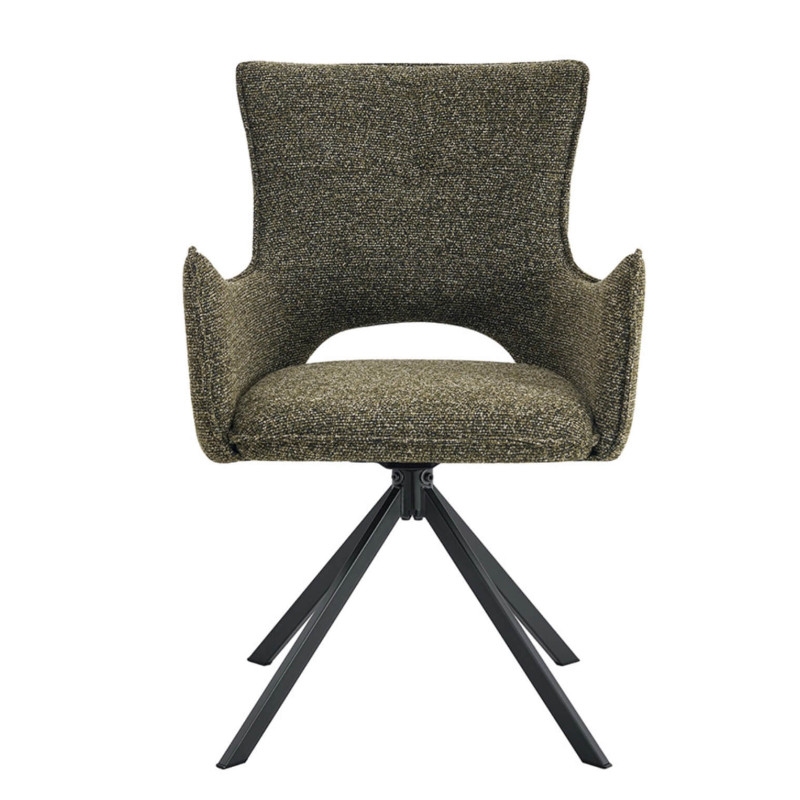 FAUTEUIL DE SALLE À MANGER EN TISSU PIVOTANT BILLY VERT