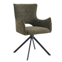 FAUTEUIL DE SALLE À MANGER EN TISSU PIVOTANT BILLY VERT