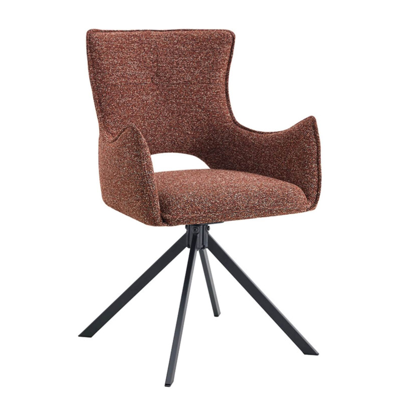 FAUTEUIL DE SALLE À MANGER EN TISSU PIVOTANT BILLY ROUGE