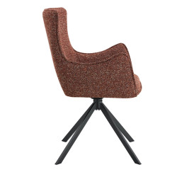 FAUTEUIL DE SALLE À MANGER EN TISSU PIVOTANT BILLY ROUGE