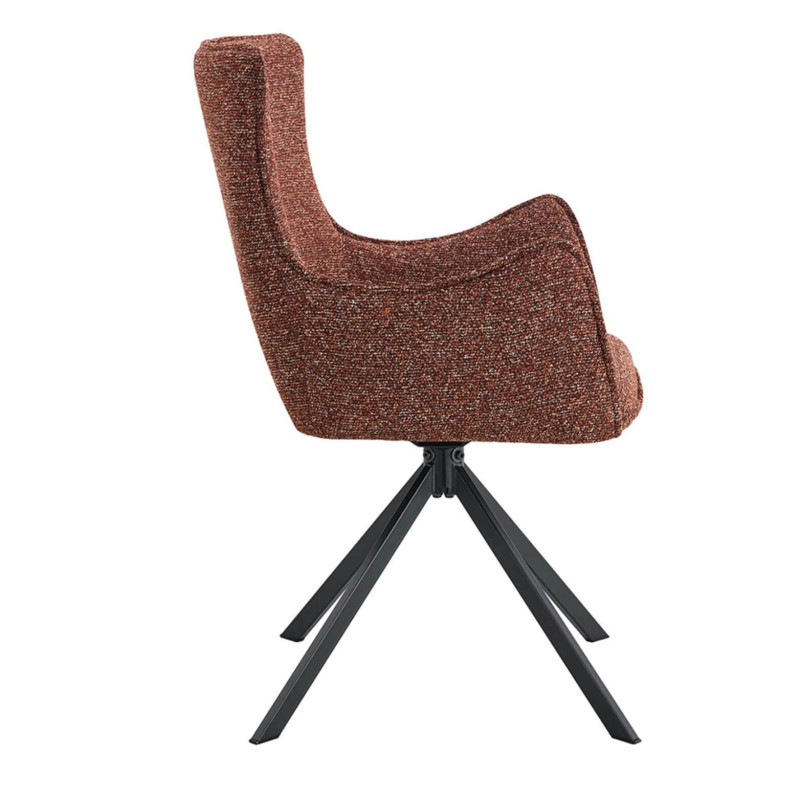 FAUTEUIL DE SALLE À MANGER EN TISSU PIVOTANT BILLY ROUGE