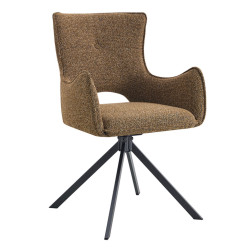 FAUTEUIL DE SALLE À MANGER EN TISSU PIVOTANT BILLY SABLE