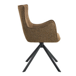 FAUTEUIL DE SALLE À MANGER EN TISSU PIVOTANT BILLY SABLE