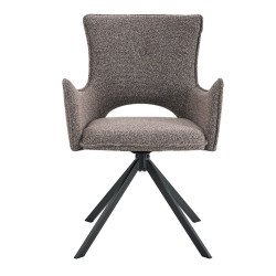 FAUTEUIL DE SALLE À MANGER EN TISSU PIVOTANT BILLY TAUPE