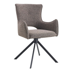 FAUTEUIL DE SALLE À MANGER EN TISSU PIVOTANT BILLY TAUPE