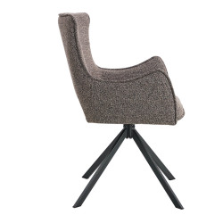 FAUTEUIL DE SALLE À MANGER EN TISSU PIVOTANT BILLY TAUPE