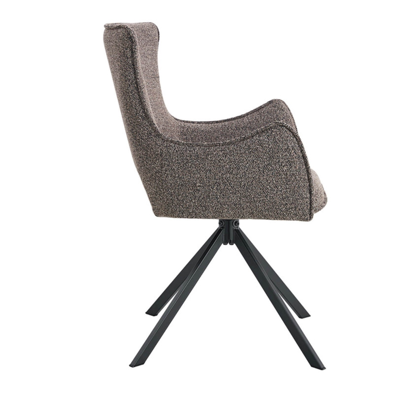 FAUTEUIL DE SALLE À MANGER EN TISSU PIVOTANT BILLY TAUPE