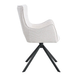 FAUTEUIL DE SALLE À MANGER EN TISSU PIVOTANT BILLY ECRU