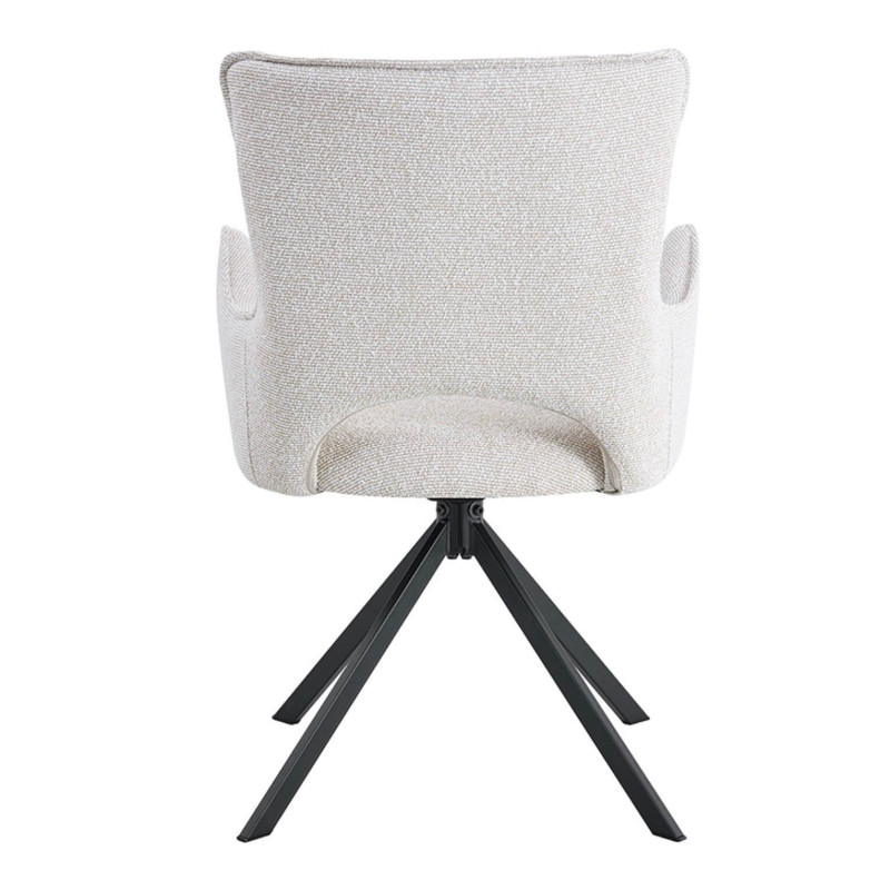 FAUTEUIL DE SALLE À MANGER EN TISSU PIVOTANT BILLY ECRU