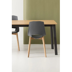 CHAISE SCANDINAVE EVA 5 EN CHÊNE ET POLYPROPYLÈNE