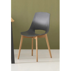 CHAISE SCANDINAVE EVA 5 EN CHÊNE ET POLYPROPYLÈNE