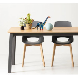 CHAISE SCANDINAVE EVA 5 EN CHÊNE ET POLYPROPYLÈNE