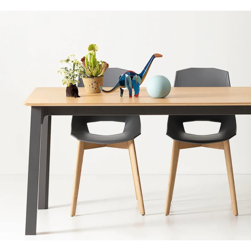 CHAISE SCANDINAVE EVA 5 EN CHÊNE ET POLYPROPYLÈNE