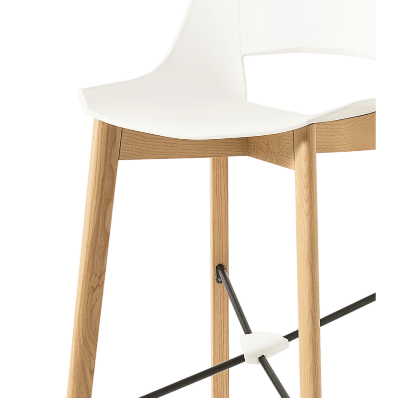 TABOURET BAR SCANDINAVE EN POLYPROPYLÈNE ET BOIS EVA7