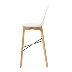 TABOURET BAR SCANDINAVE EN POLYPROPYLÈNE ET BOIS EVA7