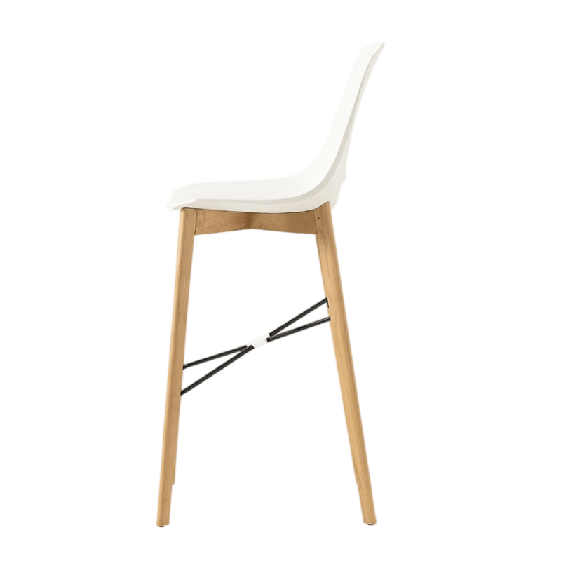 TABOURET BAR SCANDINAVE EN POLYPROPYLÈNE ET BOIS EVA7