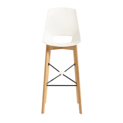 TABOURET BAR SCANDINAVE EN POLYPROPYLÈNE ET BOIS EVA7