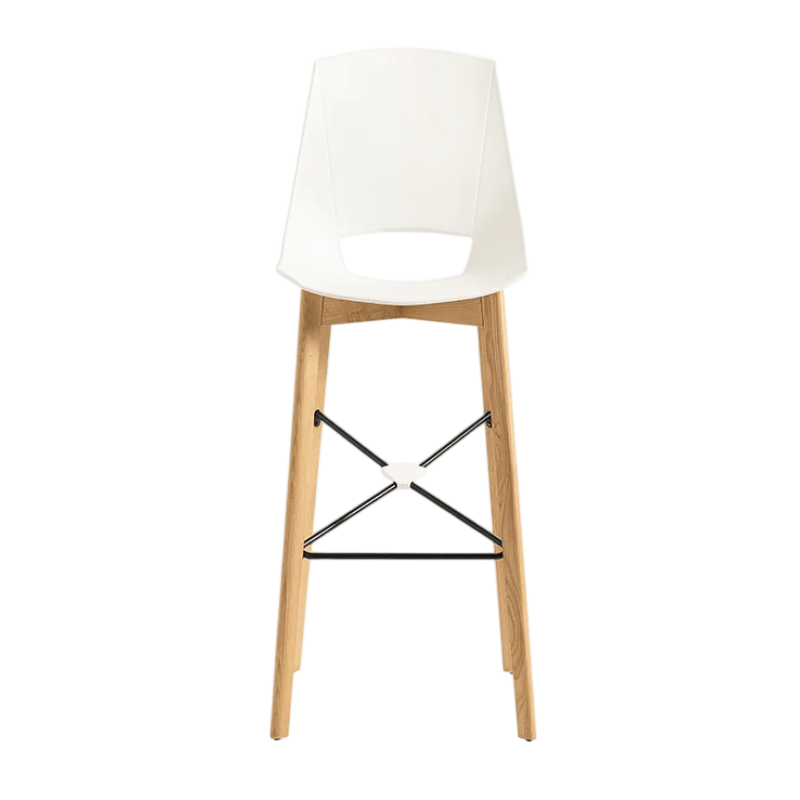 TABOURET BAR SCANDINAVE EN POLYPROPYLÈNE ET BOIS EVA7