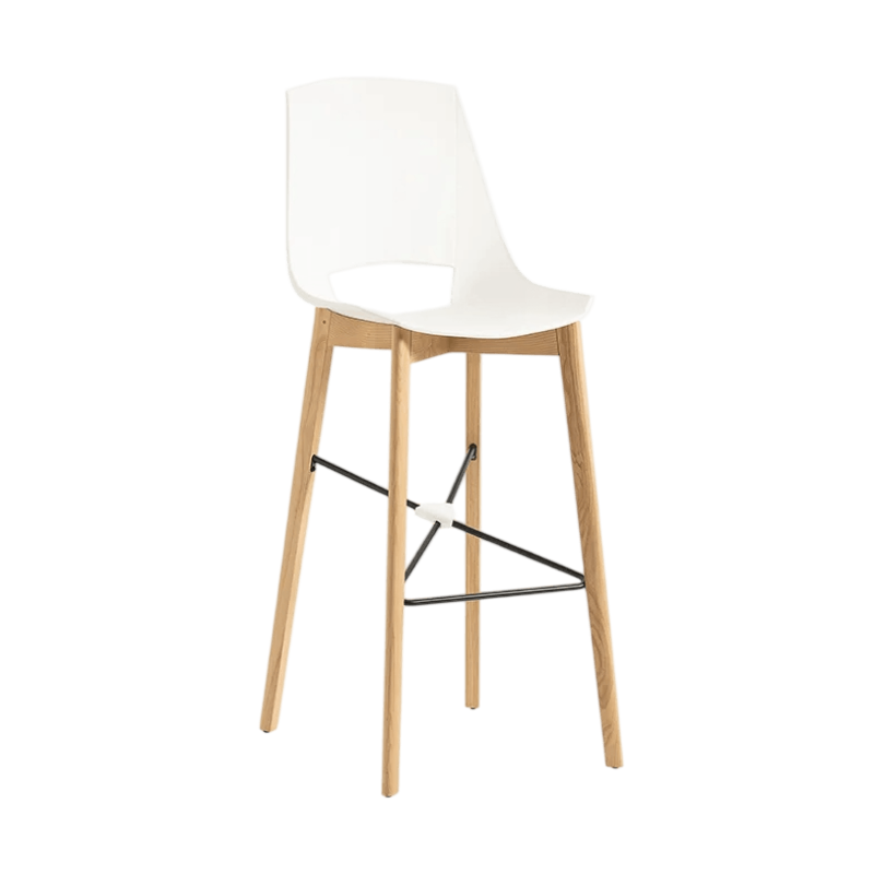 TABOURET BAR SCANDINAVE EN POLYPROPYLÈNE ET BOIS EVA7