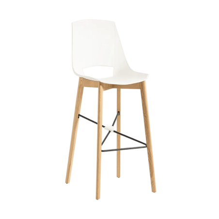 TABOURET BAR SCANDINAVE EN POLYPROPYLÈNE ET BOIS EVA7