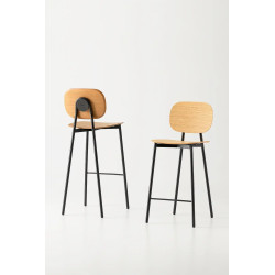 TABOURET CONTEMPORAIN EN BOIS ET MÉTAL TATA YOUNG BOIS