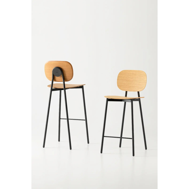 TABOURET CONTEMPORAIN EN BOIS ET MÉTAL TATA YOUNG BOIS