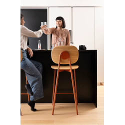 TABOURET CONTEMPORAIN EN BOIS ET MÉTAL TATA YOUNG BOIS