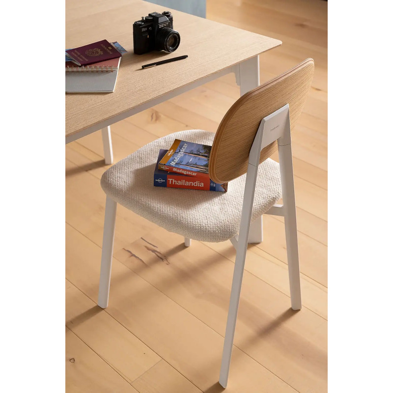 Chaise Contemporaine en Bois, Tissu et Métal TATA 1 - Le Chaisier