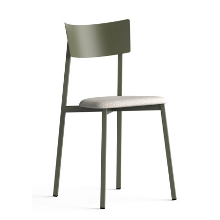 CHAISE DE CUISINE FRANÇAISE EN MÉTAL ET SIMILI CUIR ANÉMONE