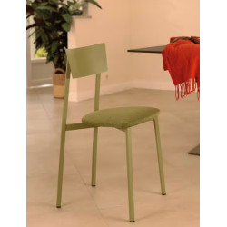 CHAISE DE CUISINE FRANÇAISE EN MÉTAL ET SIMILI CUIR ANÉMONE