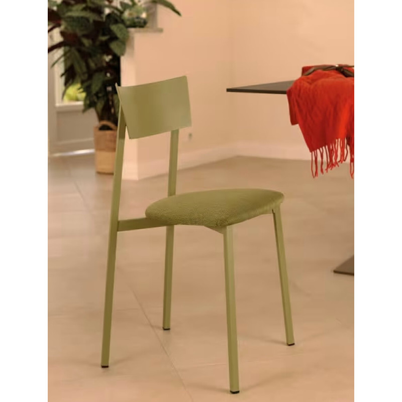 CHAISE DE CUISINE FRANÇAISE EN MÉTAL ET SIMILI CUIR ANÉMONE