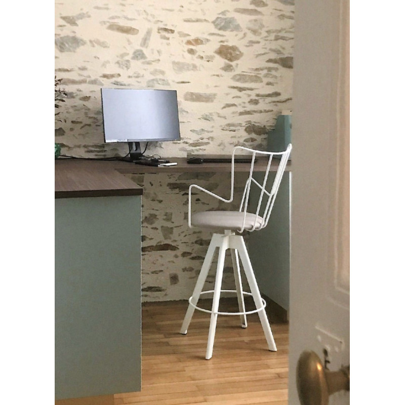 Tabouret Snack Pivotant Avec Accoudoirs WELL - Le Chaisier