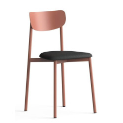 CHAISE DE CUISINE FRANÇAISE EN MÉTAL ET SIMILI CUIR COLETTE