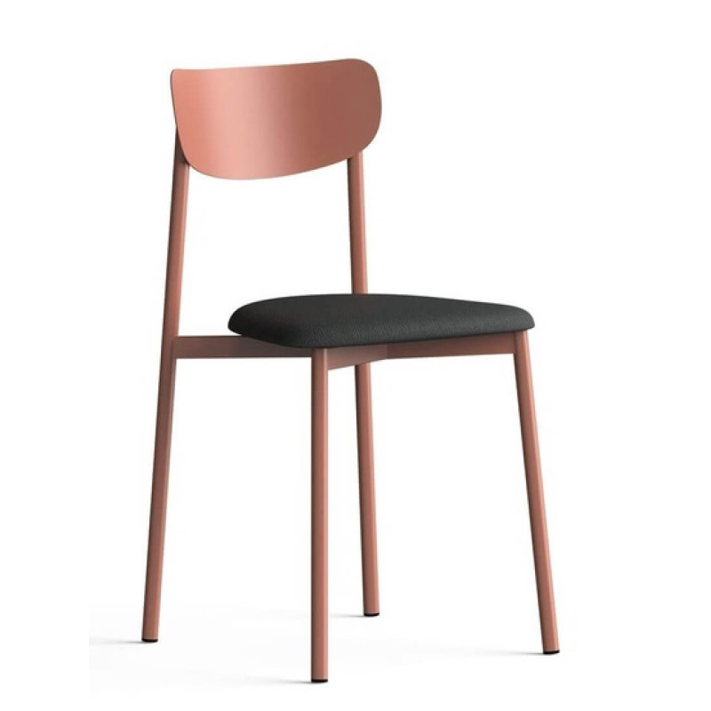 CHAISE DE CUISINE FRANÇAISE EN MÉTAL ET SIMILI CUIR COLETTE